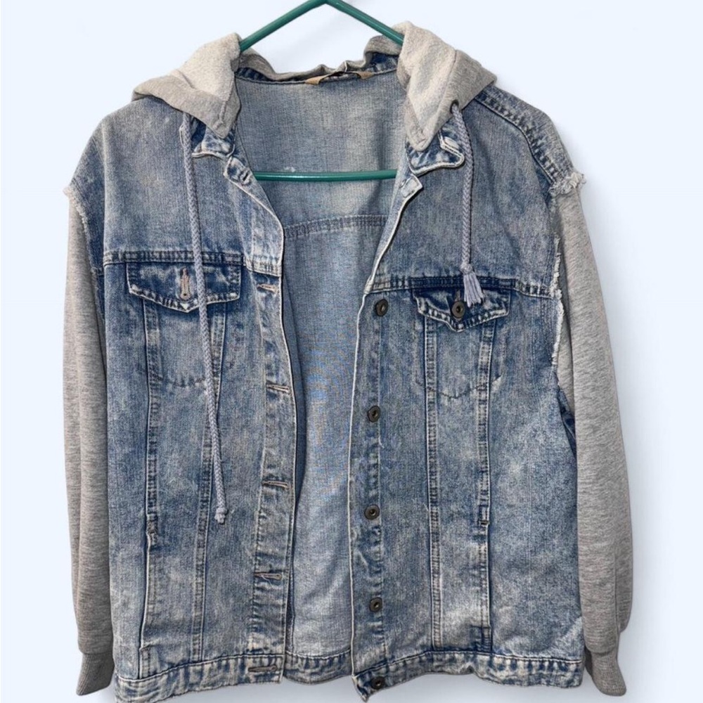 Highway Jeans Blue and Gray Hooded Jacket
